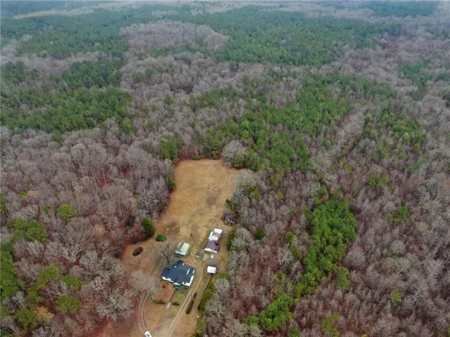 Bird's eye view of a heavily wooded area