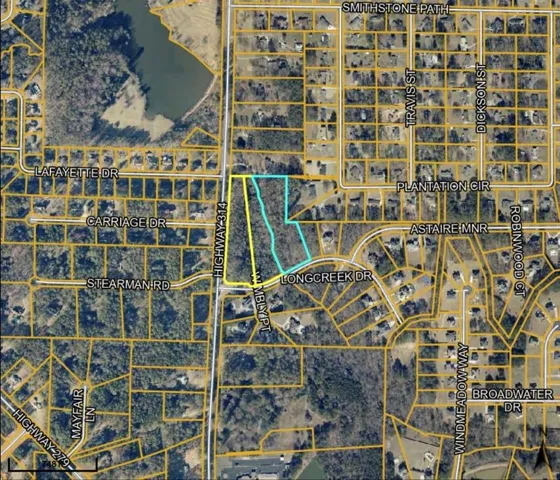 Aerial map of property and surrounding area