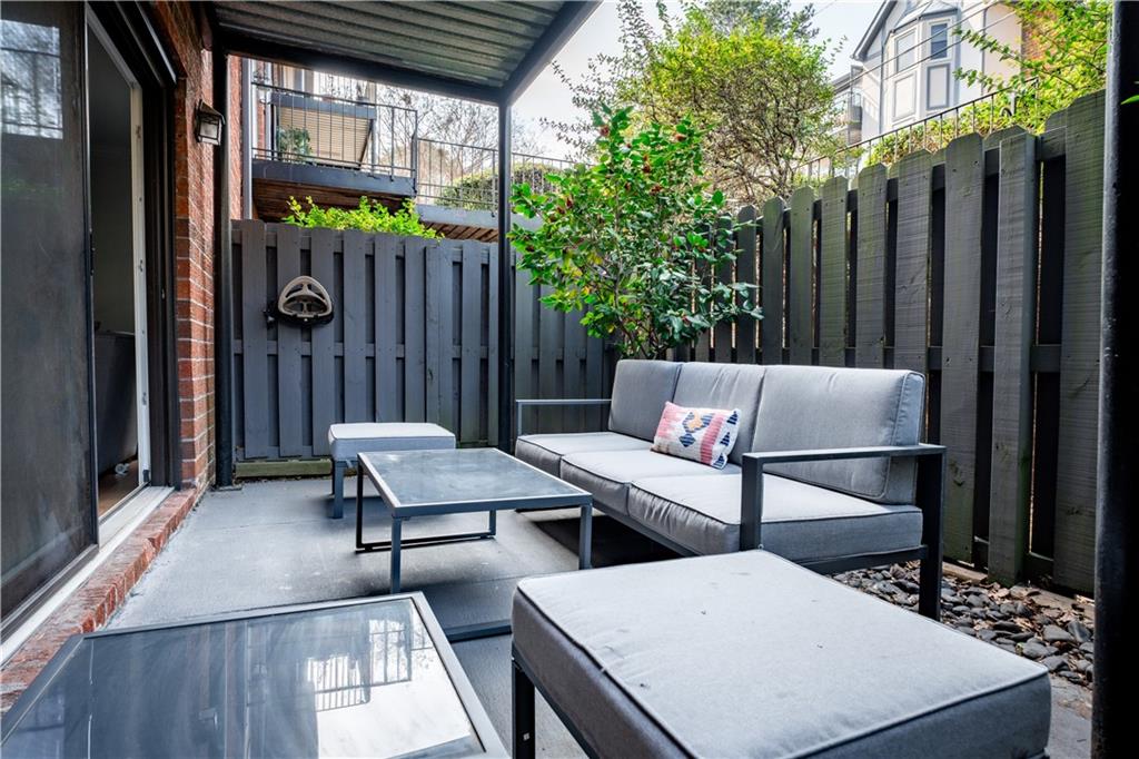 View of patio / terrace with outdoor lounge area and a balcony