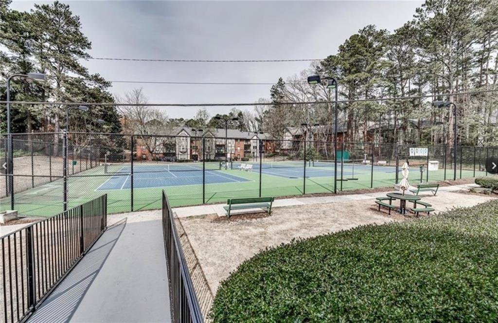 View of tennis court