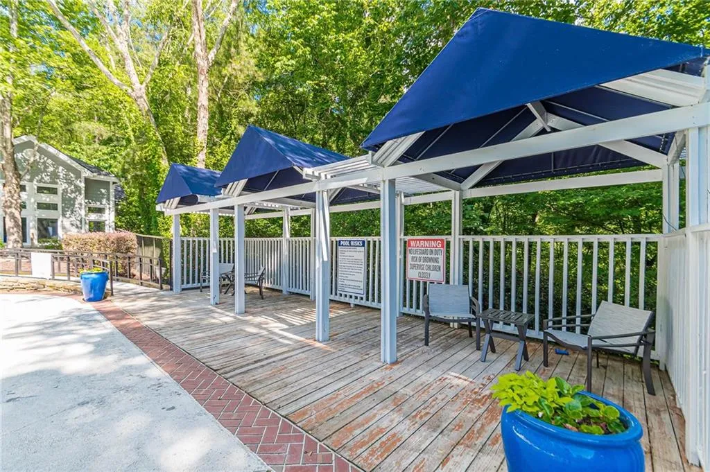 Covered pool patio area