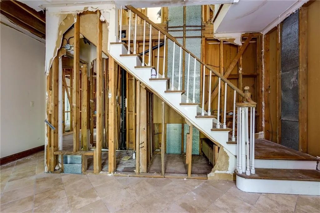 Stairway with baseboards