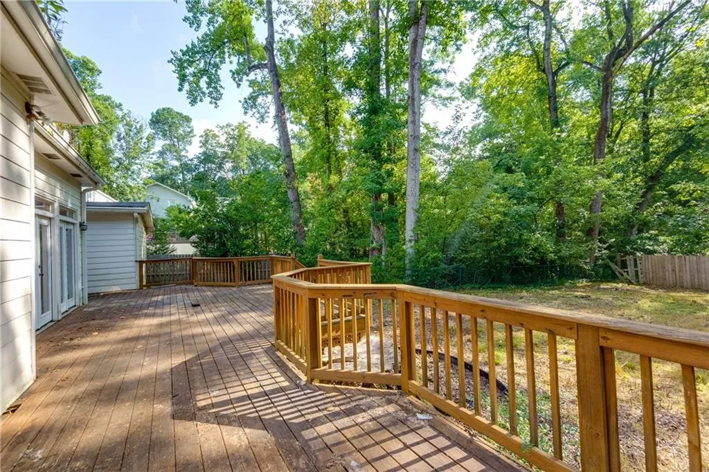 View of wooden deck