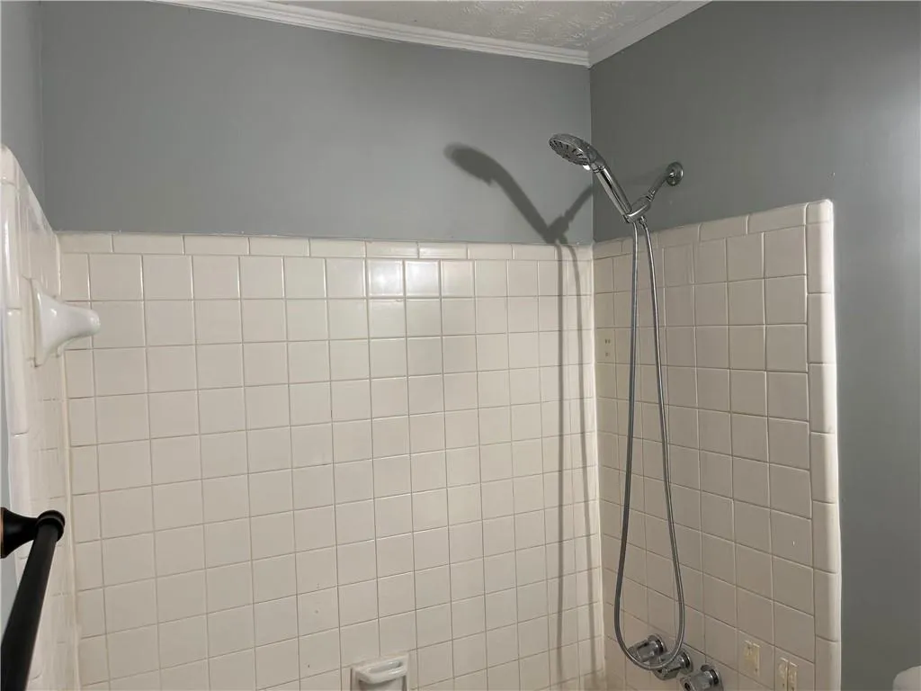 Bathroom view of ornamental molding