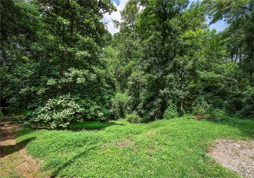 View of yard featuring a wooded view