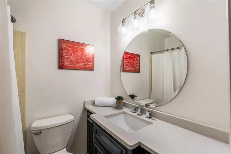 Private bathroom located off of the bonus room.