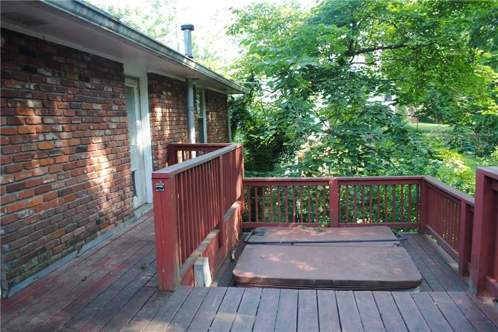 Step down to the hot tub