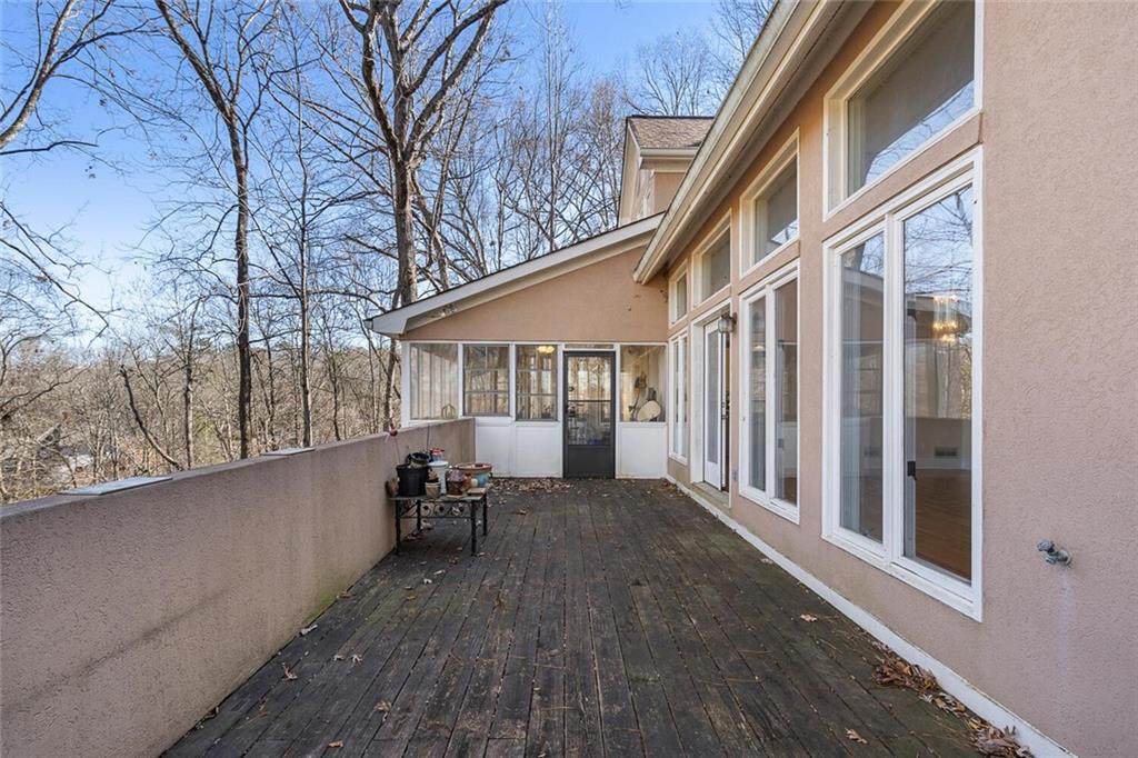 View of wooden deck