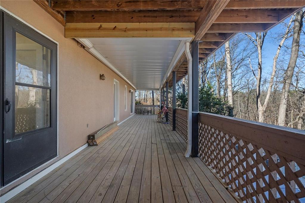 View of wooden deck
