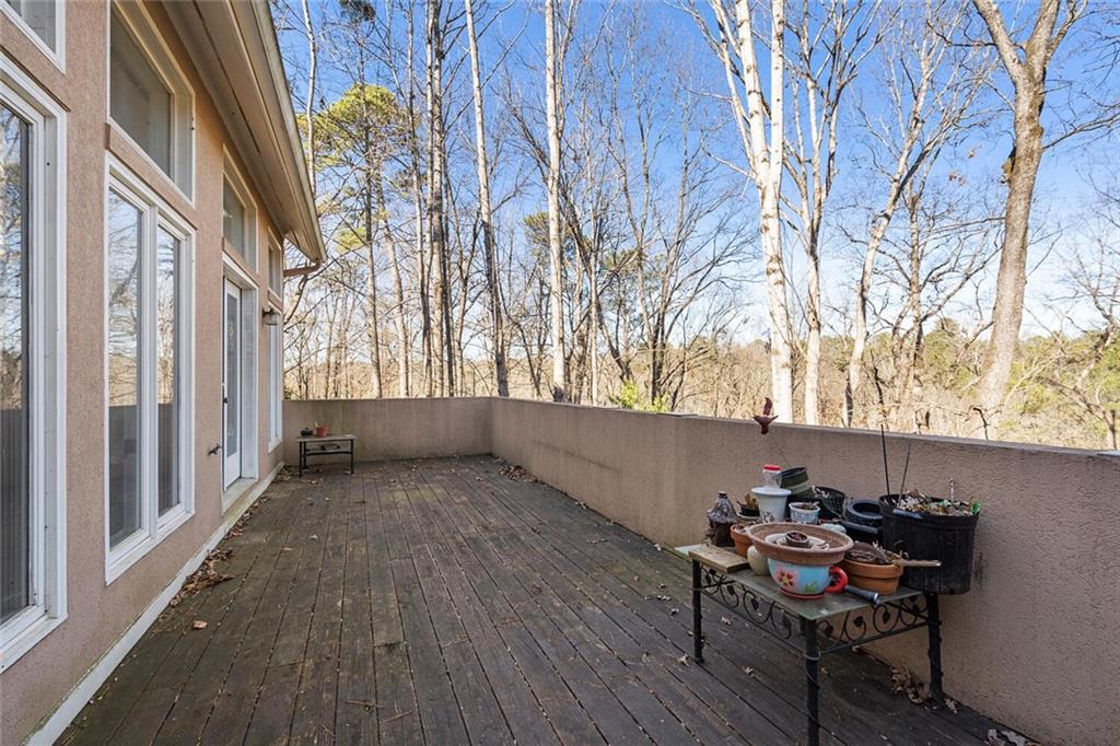 View of wooden deck