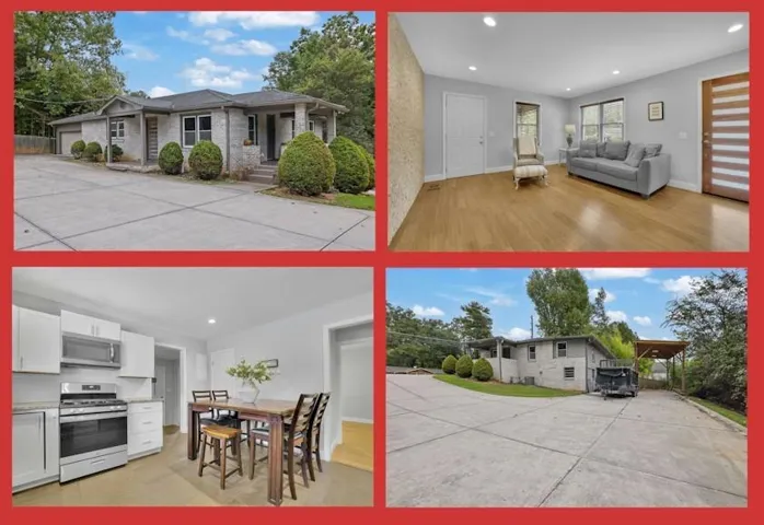 Collage of property images. Displaying exterior and interior views of the property