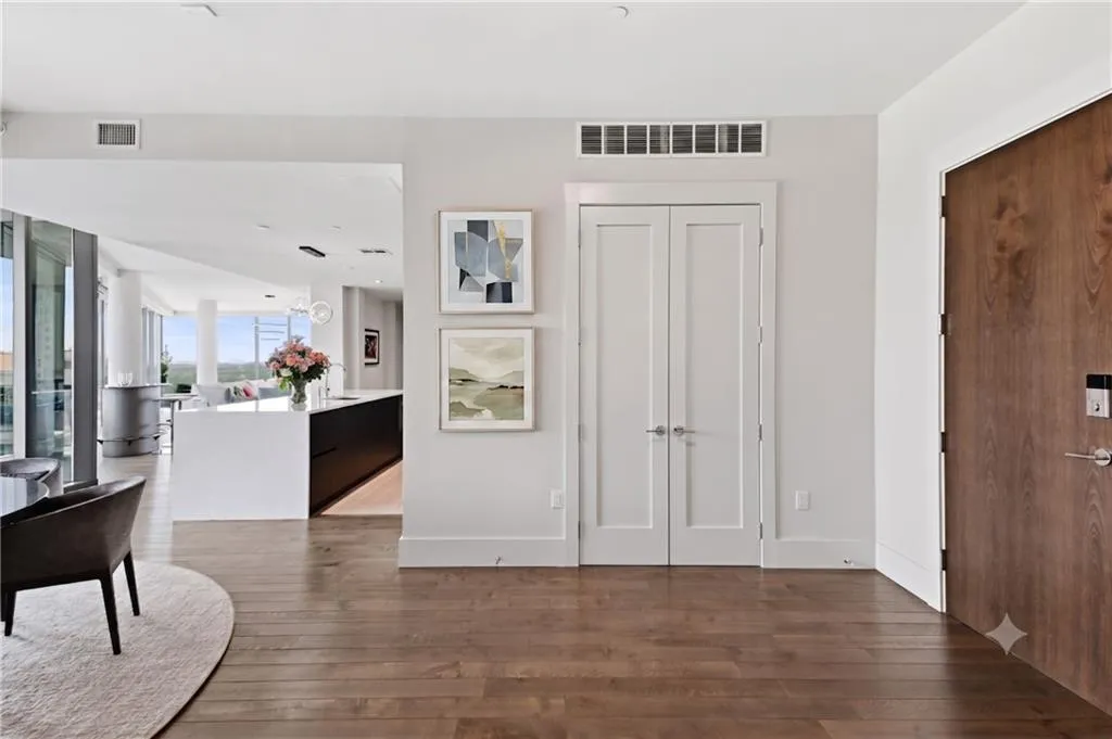 Spacious entry foyer with coat closet/storage