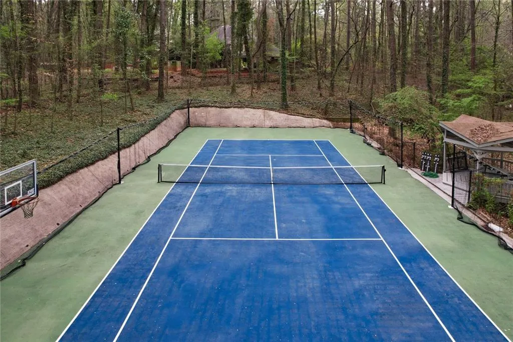 View of tennis court