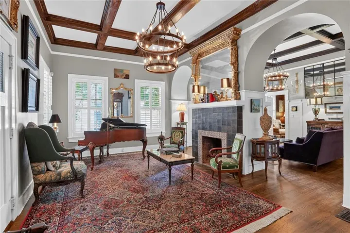 Double Sided Fireplace Beam Ceilings