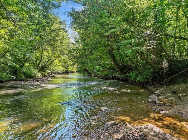 Natural water feature with flowing water