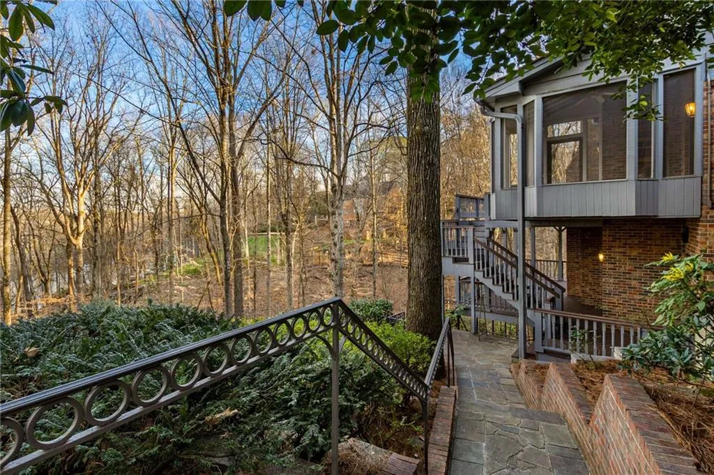 Steps to private pool/backyard/river.