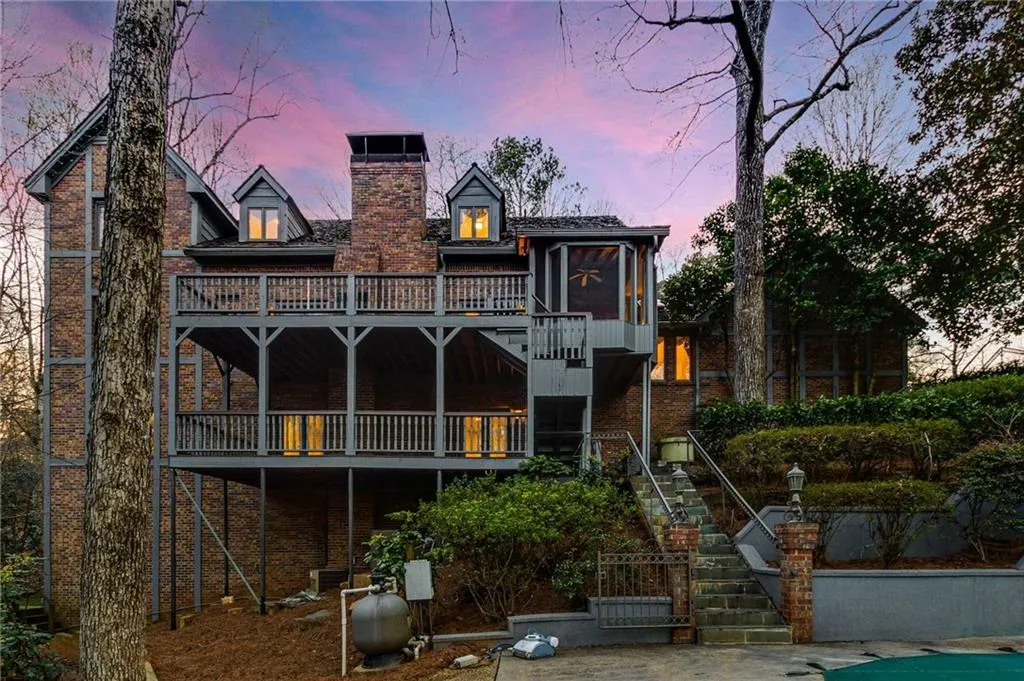 Back of house at dusk.