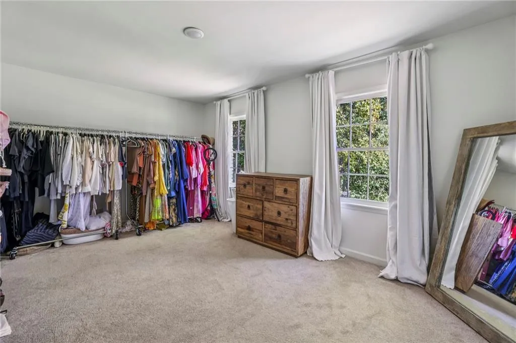 Spacious closet featuring carpet flooring
