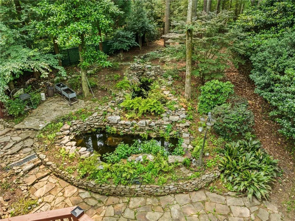 View of undeveloped land with a garden pond