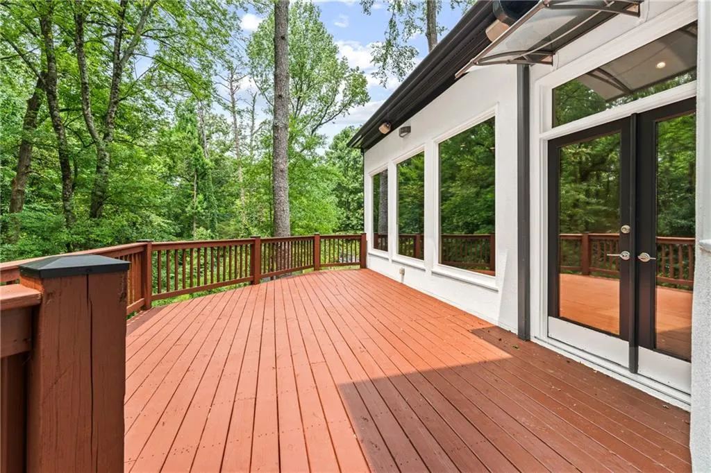 View of wooden deck