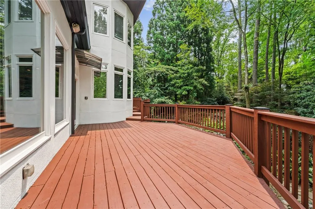 View of wooden deck