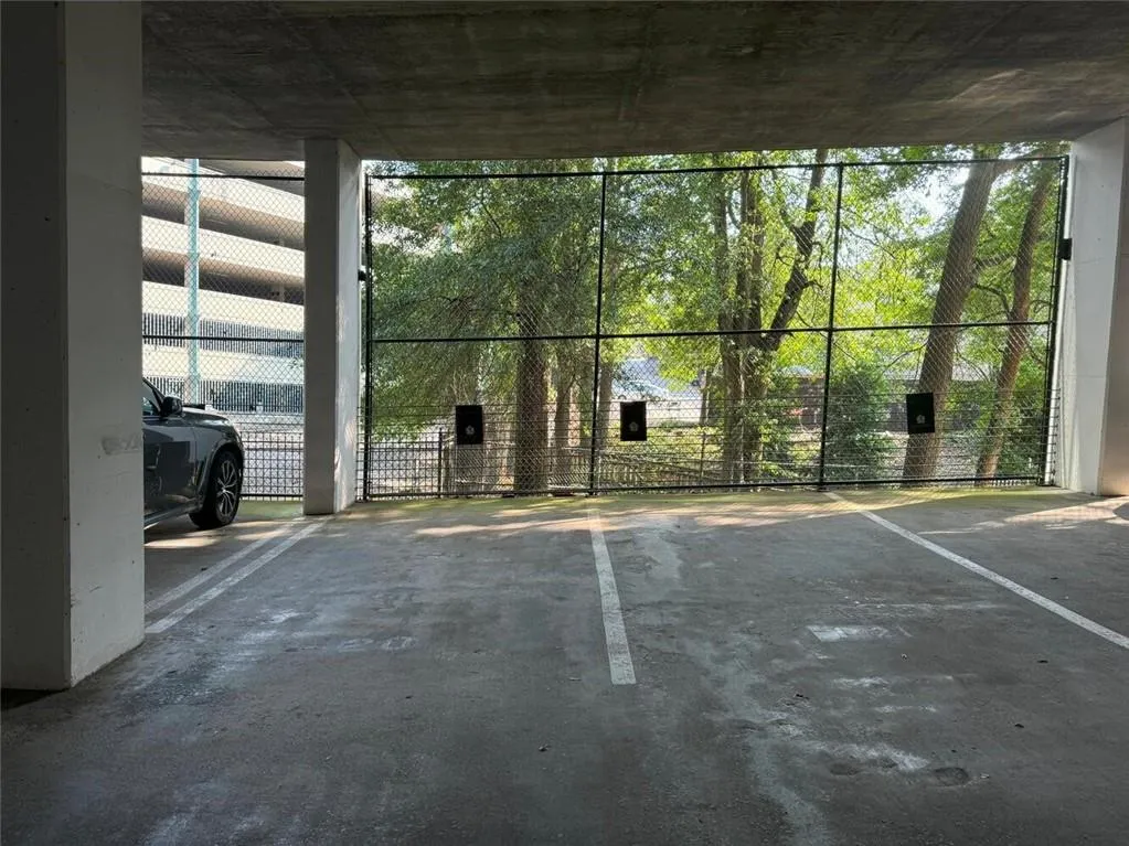 Parking garage with a gate