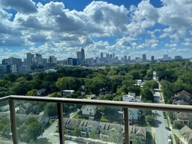 Balcony with a view of skyline