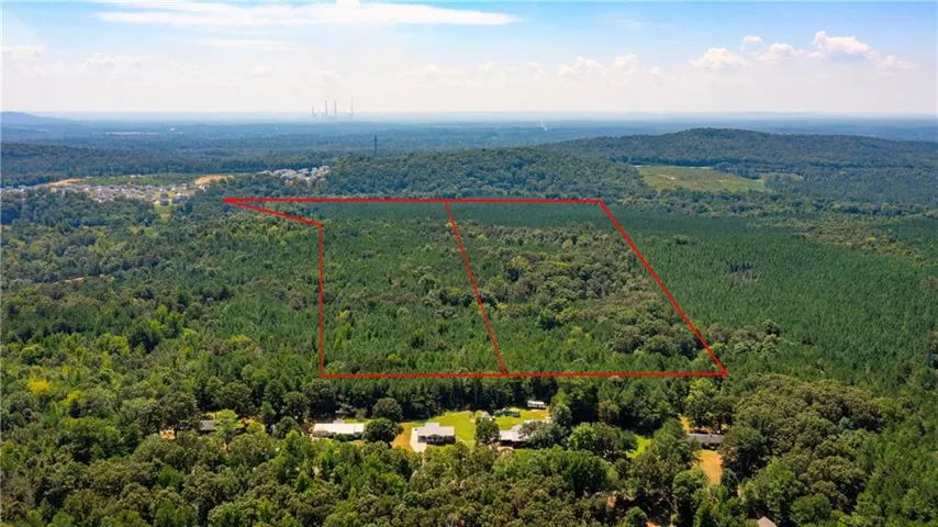 Expansive wooded acreage featuring diverse tree coverage and a defined boundary