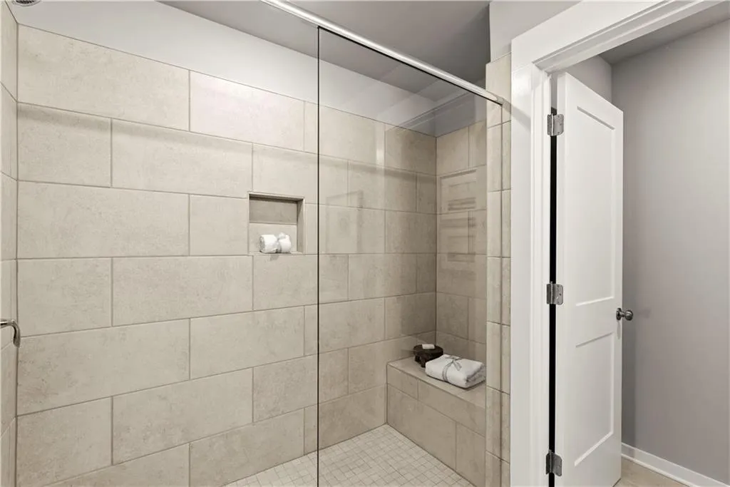 Bathroom with a shower stall