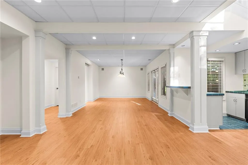 New LVP  flooring throughout is great for this daylight basement area.