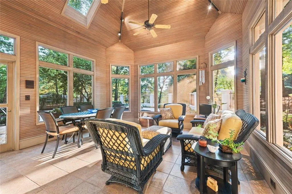 Skylights and windows keep this sun room bright!
