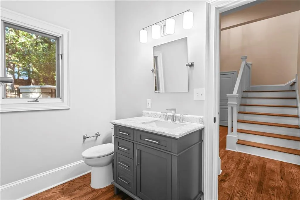Pool bath can also serve as an informal powder room off the kitchen!