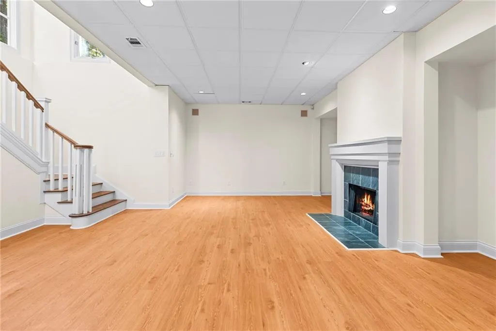 Third fireplace is located in this informal living space on the terrace level