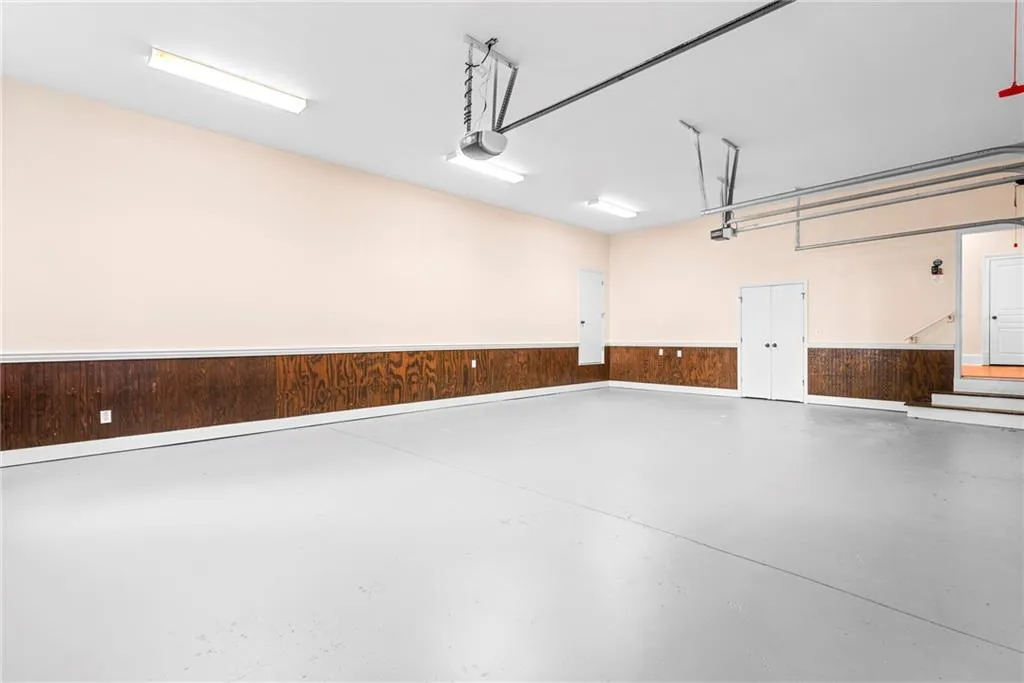 Two closet areas keep the 