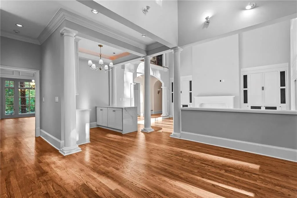 Breakfast room with view to great room and dining room