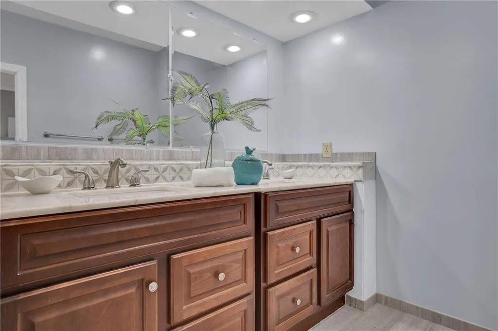 Bathroom with dual vanity