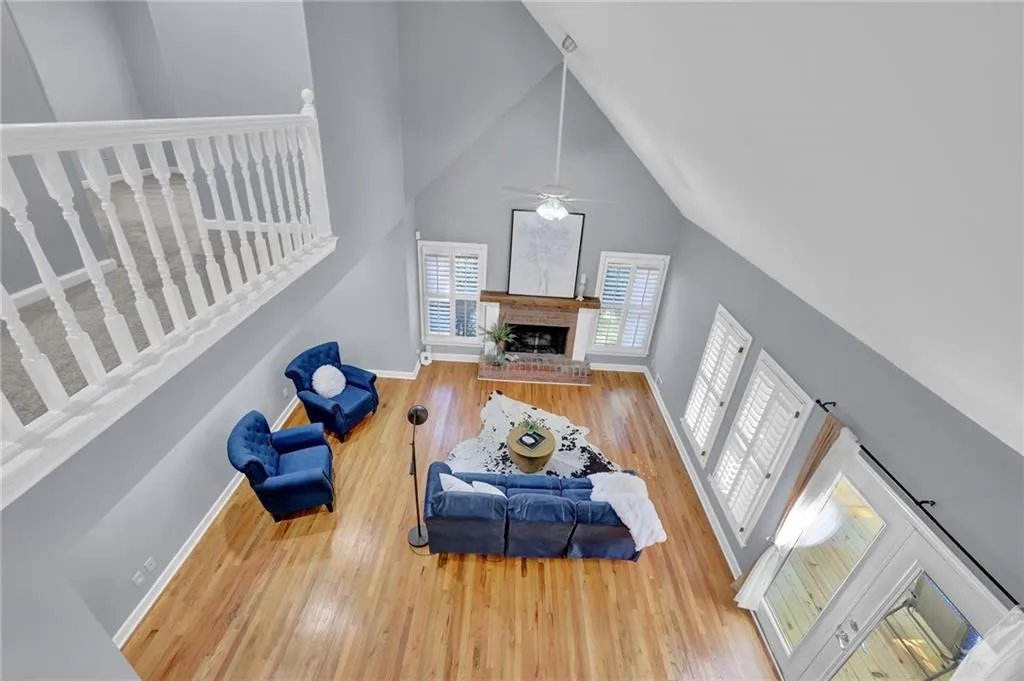 View from second story into the living room