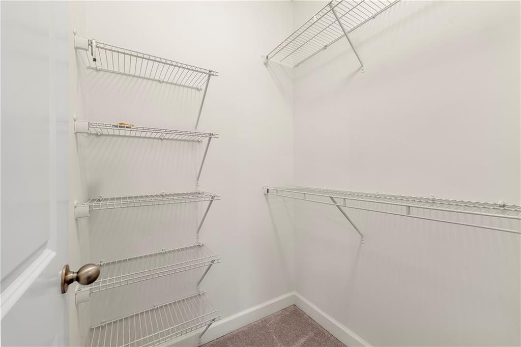 Spacious closet with carpet