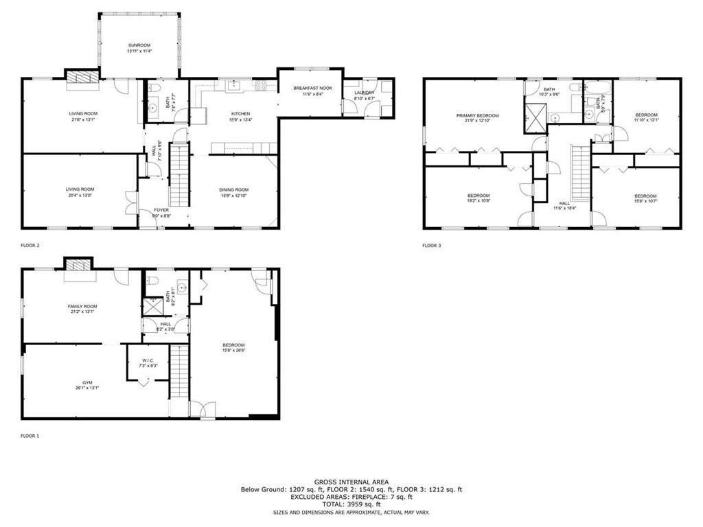 Floor plans for all floors