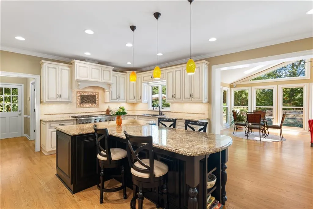 Updated Kitchen with Island - Open to Sunroom and Cozy Fireside Den