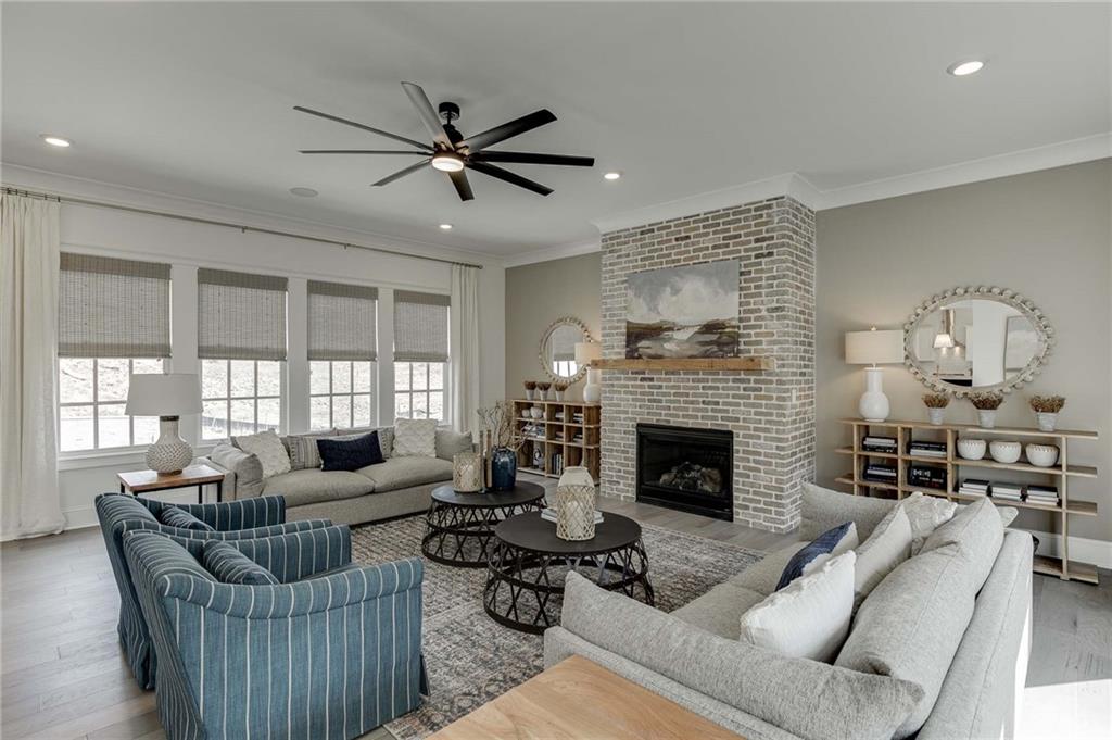 The Living Room offers great natural light.  Brick 42
