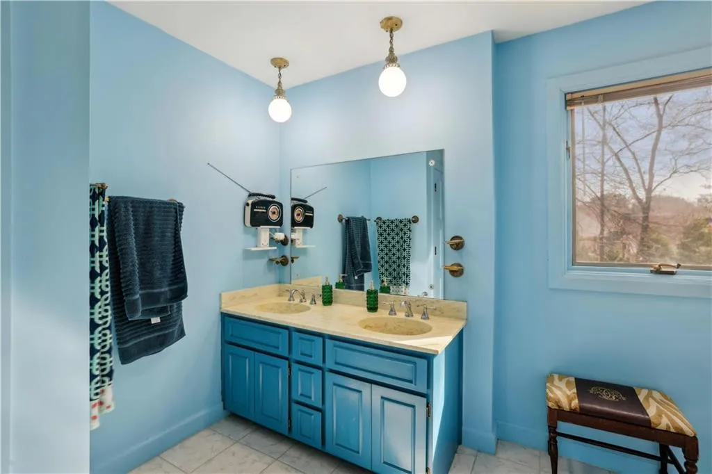 mid-century with double vanity - amazing