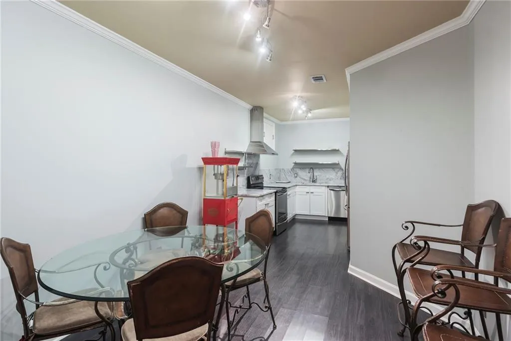 Dining area or game room in this finished basement