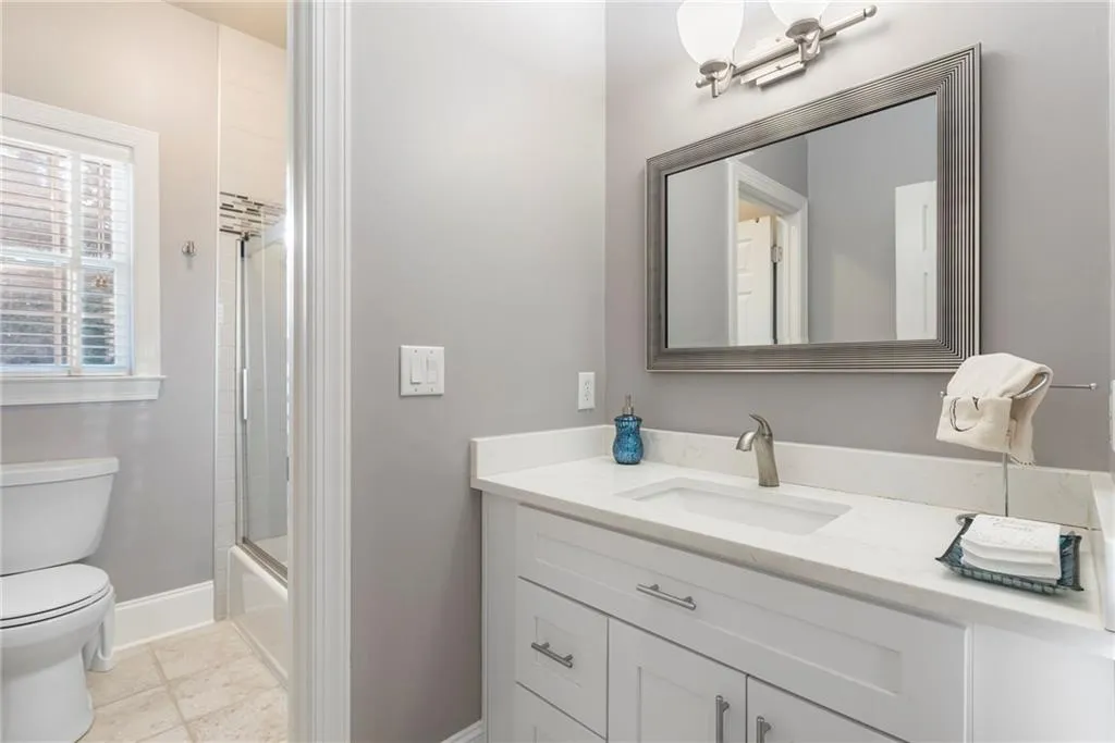 Full bath off the kitchen and home office
