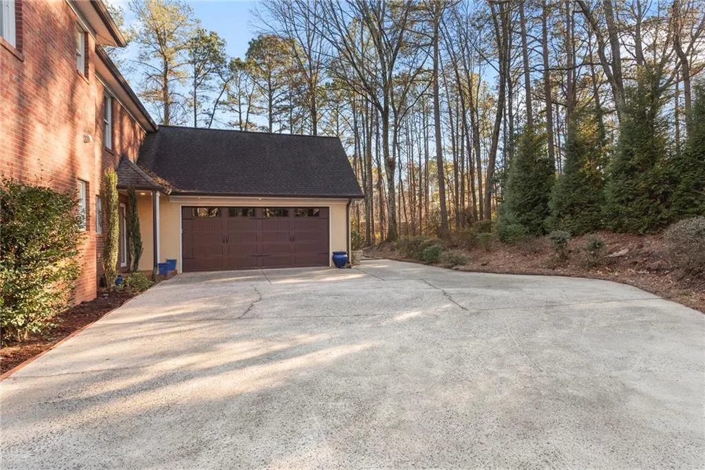 Just off the garage is a side entrance to the kitchen and main level