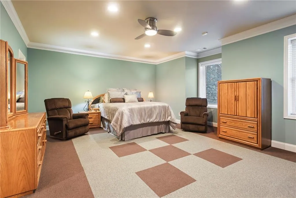 Oversized terrace level bedroom