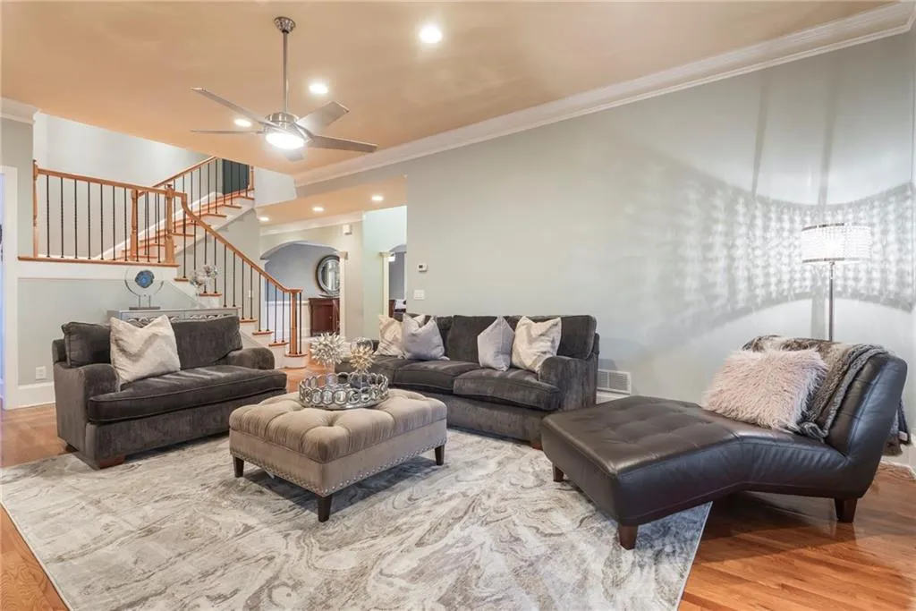 This is a gracious room - with beautiful hardwood floors.