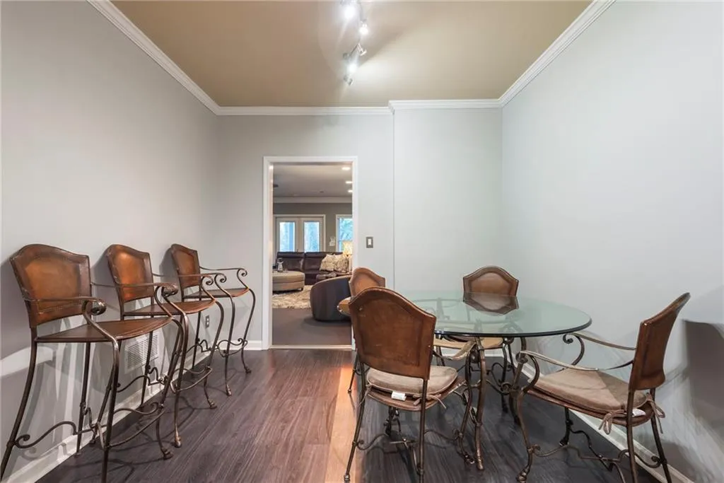 Dining area between living room & kitchen on the terrace level