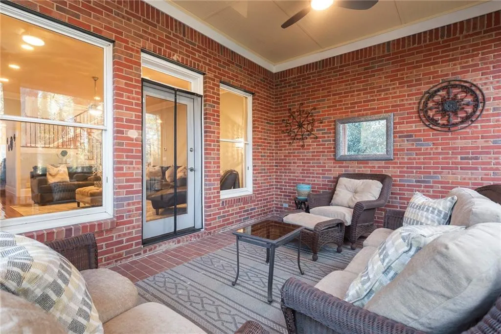 Looking into the living room from the large screened porch