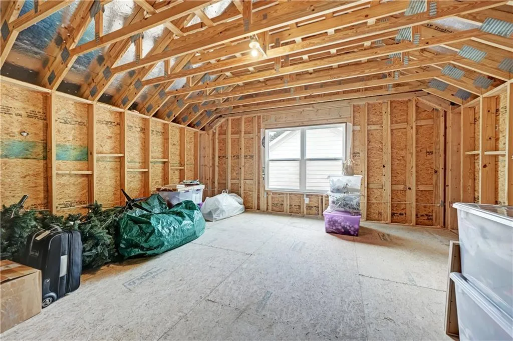 View of unfinished attic